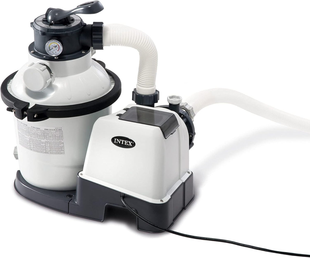 Intex SX1500 – Krystal Clear Sand Filter Pump, Water Flow 5700 L/h, System Flow 4000 L/h, Plastic, White