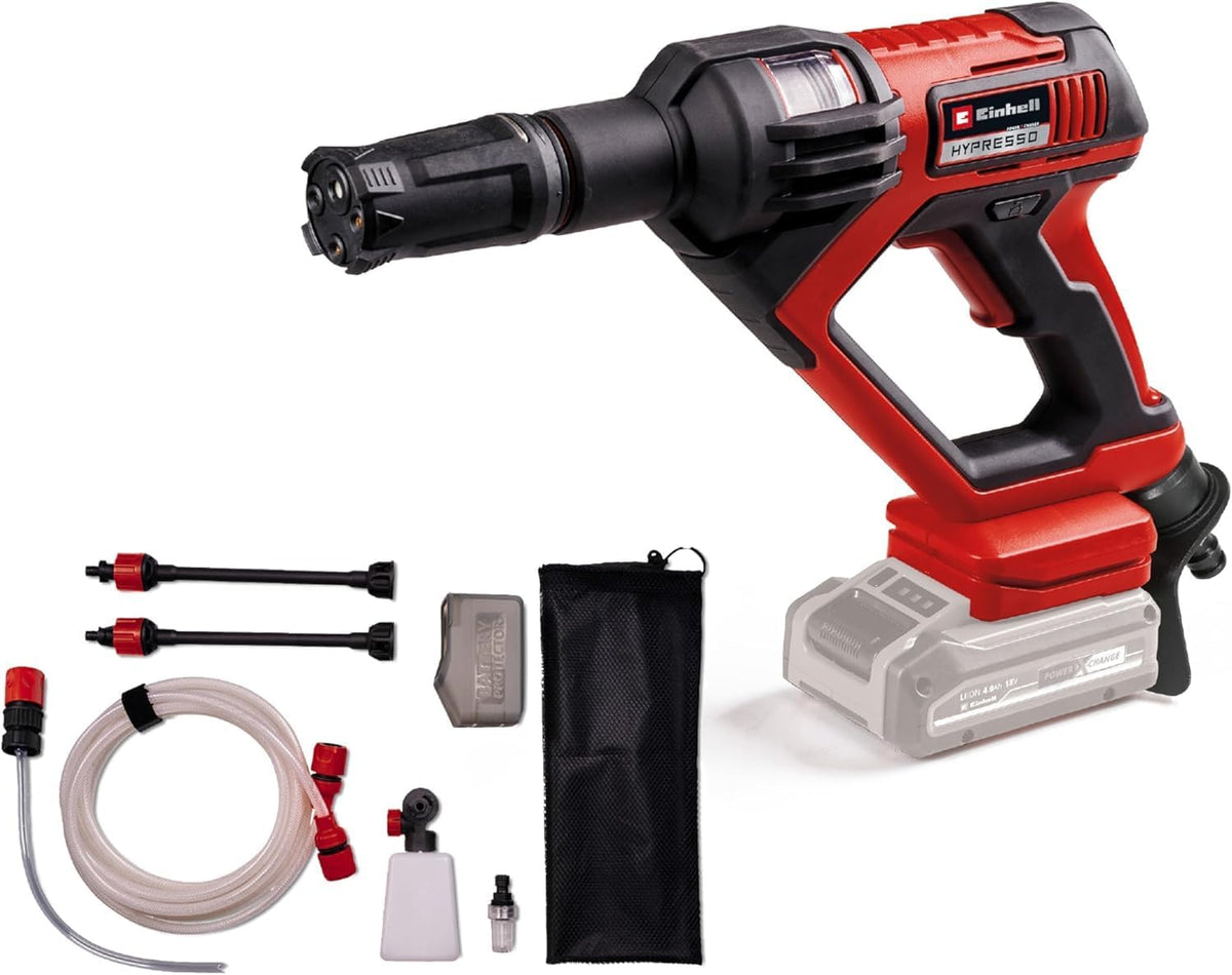 Einhell HYPRESSO 18/24-1 Power X-Change (18 V, 24 bar, Mobile Cleaning and Irrigation, 240 l/h, Accessories Included, Without Battery and Charger), 2024 Version(2025 Version)