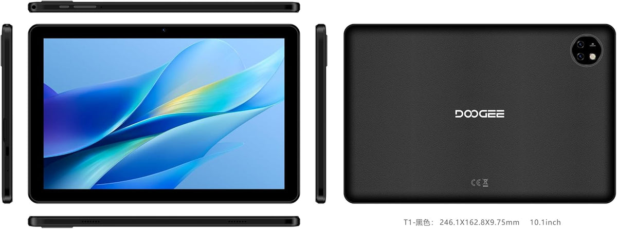 DOOGEE T10W Android 14 Tablet 10 Inch, 9GB RAM + 128GB ROM (TF 1TB), LTE Tablet, 8000mAh, 4G LTE Dual SIM/OTG/TÜV SÜD/GPS//Widevine L1/5MP Camera, Phone Function Tablet