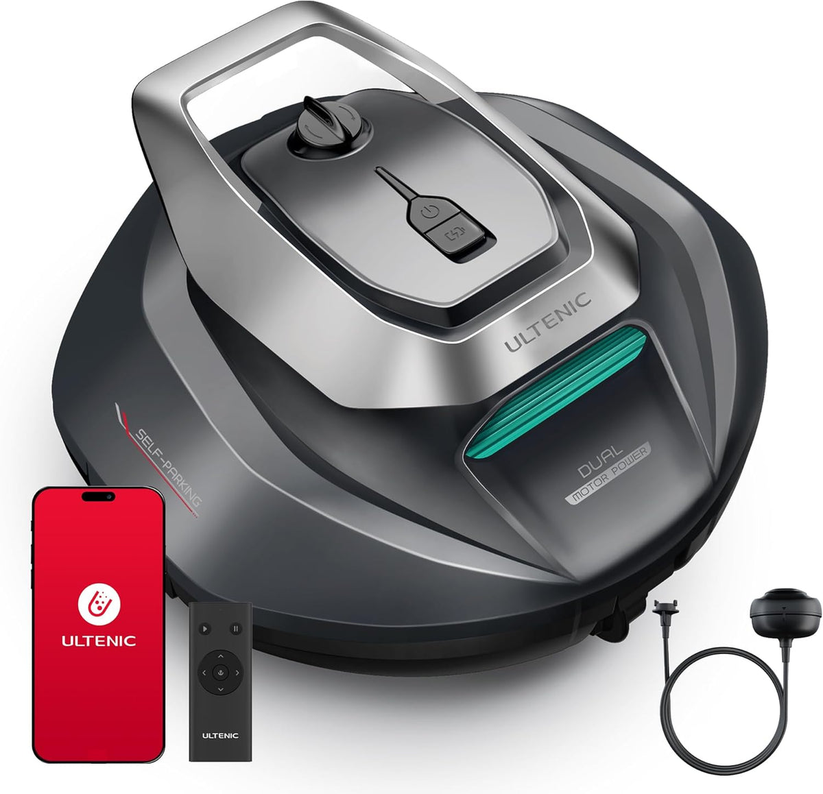 Ultenic Pooleco P10S Wireless Pool Robots, 3 Motors, Remote Control and App, 90 min Autonomy, Automatic Parking for Above Ground and Inground Pools