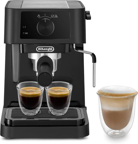De'Longhi Stilosa EC230.BK, tradizionale macchina per caffè espresso con pompa da barista, per caffè espresso e cappuccino, 2 tazze, nero(Moderno/No cialde ESE)