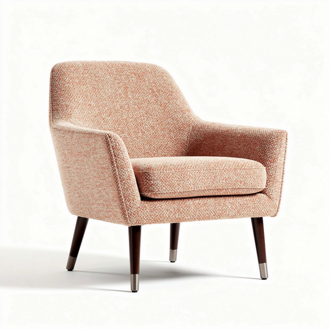Poltrona in tessuto con gambe in legno color nocciola 80 x 80 x 85cm