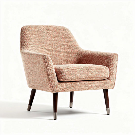 Poltrona in tessuto con gambe in legno color nocciola 80 x 80 x 85cm