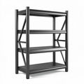 Scaffale in metallo a quattro ripiani 80 x 40 x 120 cm colore nero
