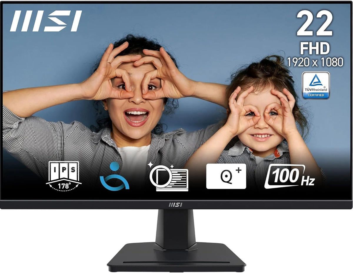 MSI PRO MP275 Monitor 27 FHD - IPS Panel (1920 x 1080), 100 Hz, Eye-Friendly Screen, Built-in Speakers, Tilt - HDMI 1.4b, D-Sub (VGA).(21.5/PRO MP225/Black)