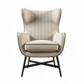 Poltrona in tessuto beige con struttura in metallo 80 x 80 x 100cm