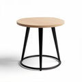 Tavolino rotondo in legno di frassino con base in metallo nero 60 x 60 x 45cm