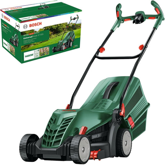 Bosch Universal Rotak 37-555 lawn mower | 1400 W motor, cutting width: 37 cm, 40 l grass basket, Ergoflex handles