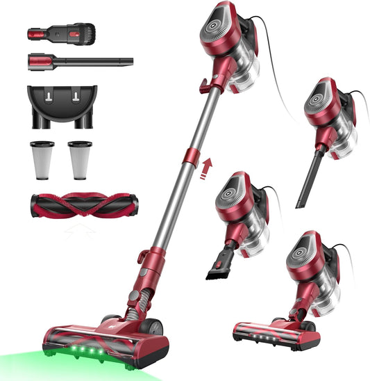 Vexilar C8 Aspirapolvere con filo 70KPa con 2 Livelli Aspirazione, 5 in 1 Aspirapolvere Verticale, Cavo 7m, Ultra-leggero,Scopa Elettrica con Filo Potente per Tappeti/Pavimenti/Peli di Animali