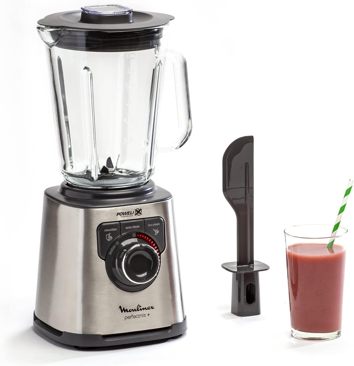 Moulinex PerfectMix Cook, Frullatore con 10 Programmi Automatici, 1400W, Prepara Ricette Calde e Fredde, Frullatore Elettrico con Touchscreen, Facile da Pulire, Capacità 2L, LM83SD(Frullatore standard/Argento)