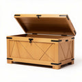Cassa in legno di pino con coperchio apribile 60 x 40 x 30cm colore naturale