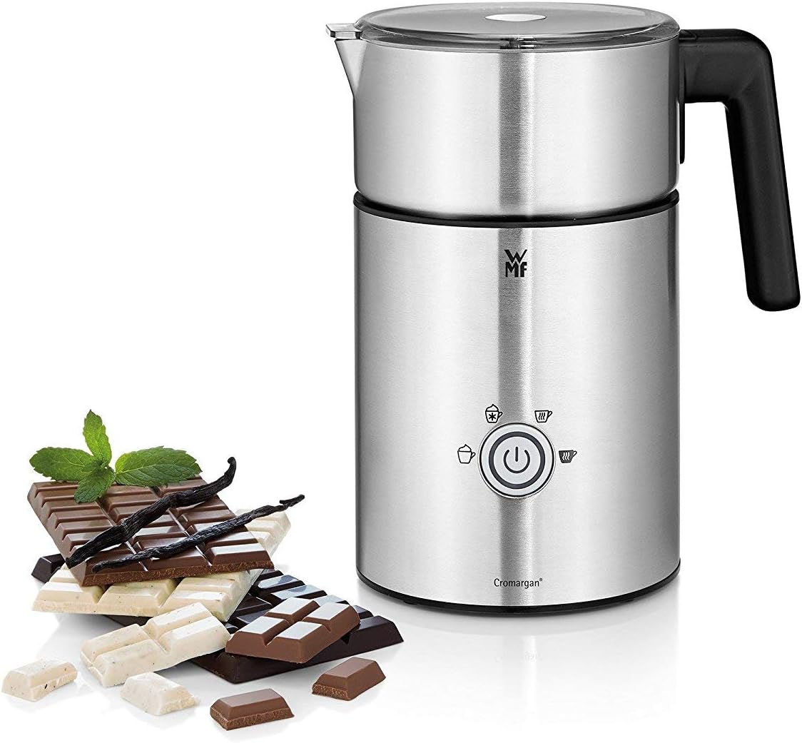 WMF, Lono Milk  Choc, macchina per schiuma a induzione, per schiuma di latte calda e fredda e cioccolata calda, Cromargan opaco e argento(Single)