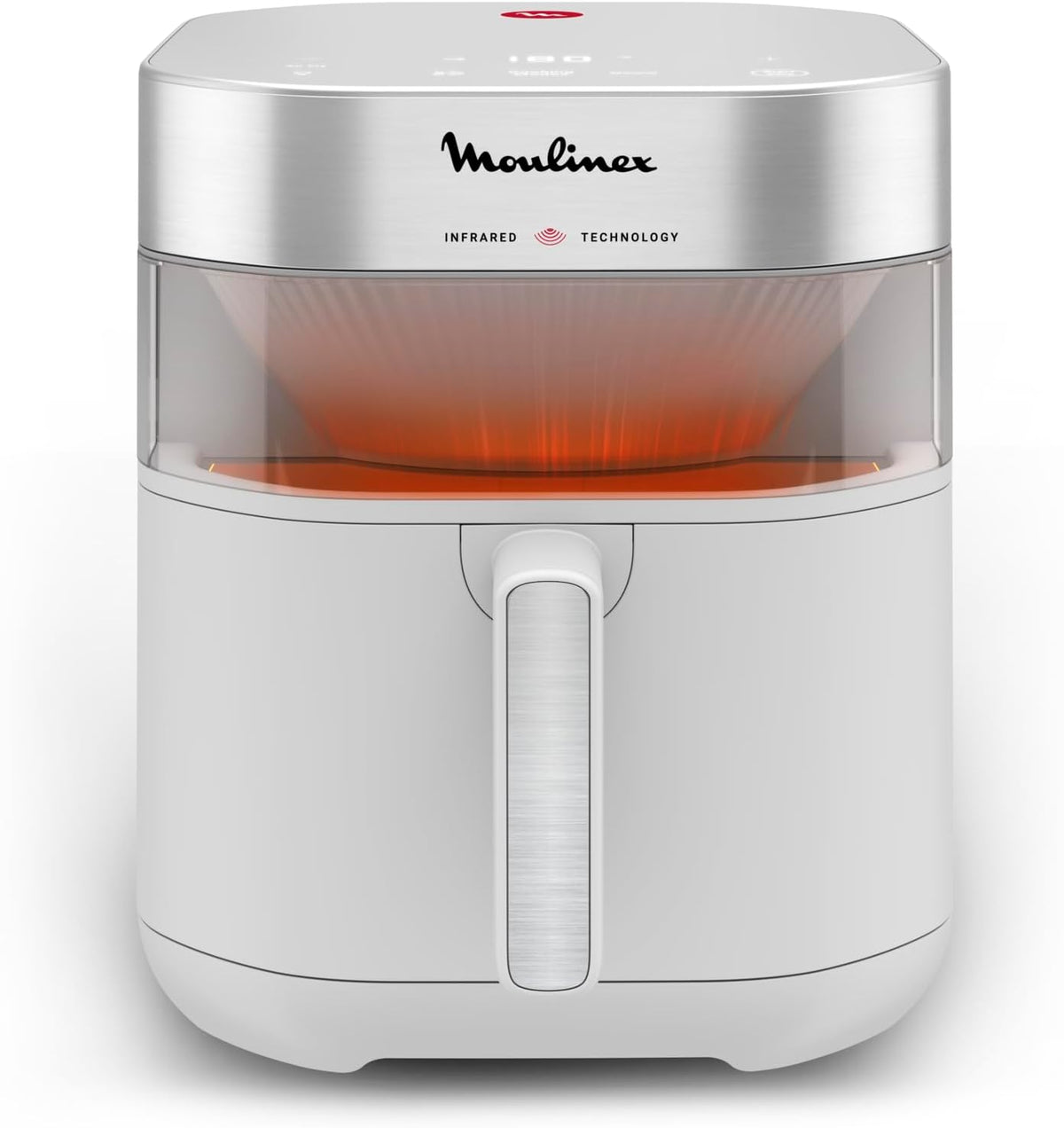 Moulinex Easy Fry Infrared, Friggitrice ad Aria 7L, Doppia Resistenza, Riscaldamento 2 Volte Più Veloce, Cottura Rapida, Lavabile in Lavastoviglie, Finestra di Osservazione, Colore Coal Grey, EZ832H(Easy Fry Infrared/Bianco)