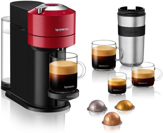 Nespresso Krups Macchina da Caffè, Caffettiera Espresso, Vertuo Next Rosso YY4296FD(Vertuo Next rosso)