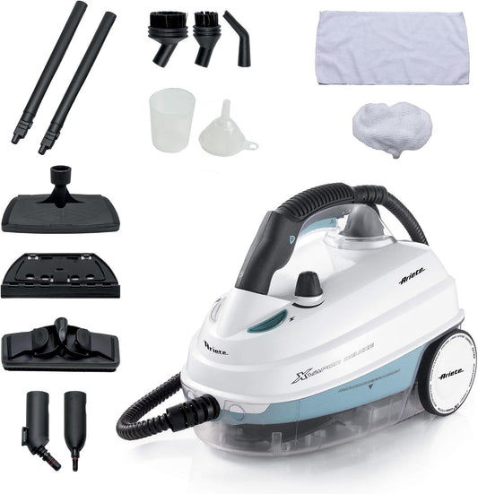 Ariete 4146 XVapor Deluxe - Pulitore a Vapore Mobile, 5 bar, Vano Portaccessori Integrato, Autonomia fino a 55', Cavo 6 m, 1500W, Bianco(Single/4146 XVapor Deluxe)