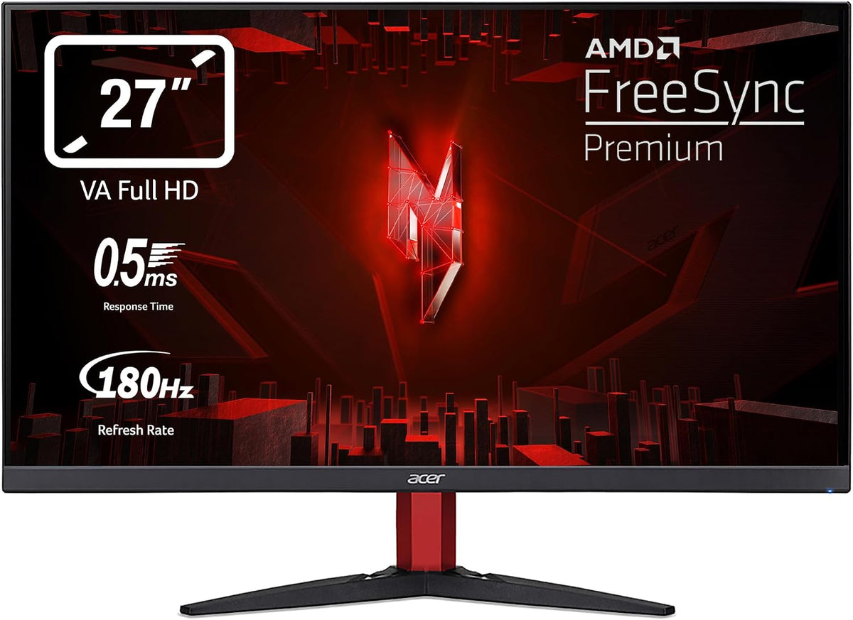 Acer Nitro KG272UGbmiipfx Gaming Monitor 27, WQHD IPS Display 120 Hz, 1ms(VRB), AdaptiveSync, Brightness 250 nits, HDMI 2.0, DP 1.2, Integrated Speaker, HDMI Cable Included, Black(27/180Hz)