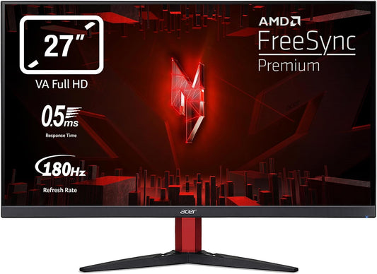 Acer Nitro KG272UGbmiipfx Gaming Monitor 27, WQHD IPS Display 120 Hz, 1ms(VRB), AdaptiveSync, Brightness 250 nits, HDMI 2.0, DP 1.2, Integrated Speaker, HDMI Cable Included, Black(27/180Hz)