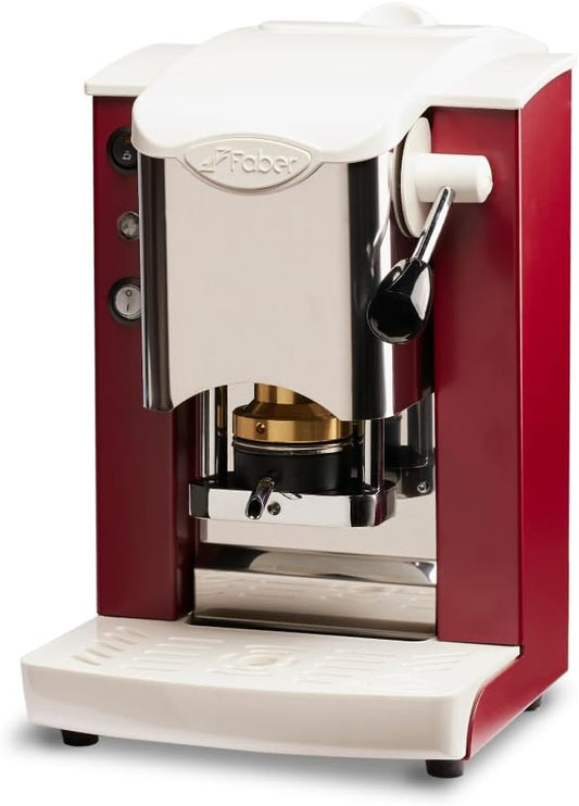 FABER COFFEE MACHINES | Modello Slot Inox | Macchina caffe a cialde ese 44mm | Pressacialda in ottone regolabile (GRIGIO | NERO)(Borbogna | Bianco)