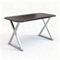 Scrivania moderna in madera scura con struttura in metallo 120 x 60 x 75cm
