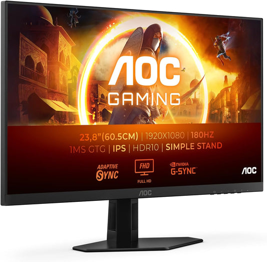 AOC Gaming 25G3ZM/BK - FHD Monitor 24.5 240 Hz, MPRT 0.5ms, FreeSync Premium (1920x1080, HDMI 2.0 x 2, DisplayPort 1.2 x 1, Headphone Output (3.5 mm)) Black/Red(24/180Hz/Height Adjustable No)