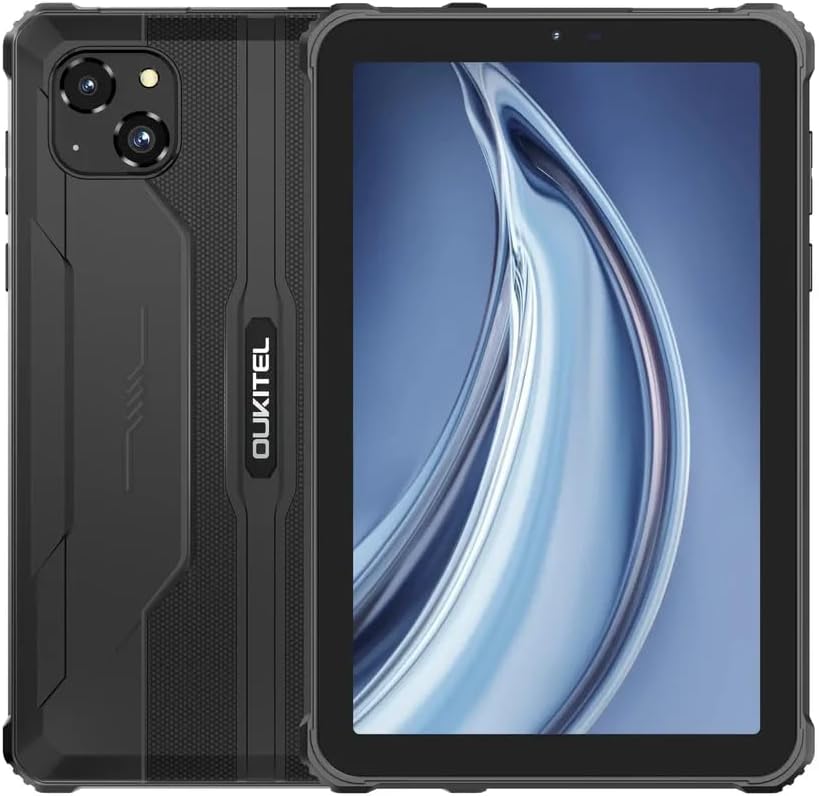 OBA OUKITEL RT3 PRO Rugged Tablet - 8 Inch HD Android 14 16GB RAM+128GB ROM/TF 1TB Tablet Octa-Core 5150mAh 16MP Cam IP68/69K Dual SIM 4G