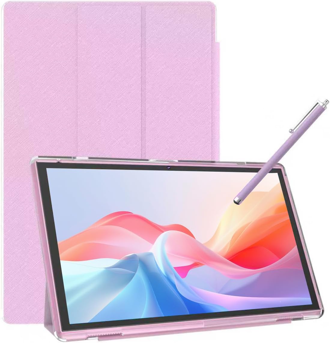 10 Android Tablet with Case, Stylus and Touchscreen Android 14 Tablet 6GB RAM 32GB ROM Support up to 1TB Expansion Battery 6000mAh IPS Display HD Touch 2MP + 8MP Dual Camera(6GB+32GB With Case/pink)